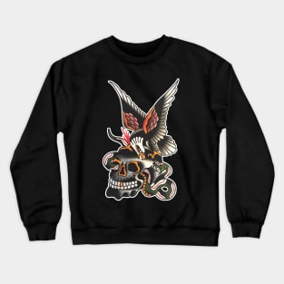 Eagle, Snake and Skull Tattoo Design Crewneck Sweatshirt